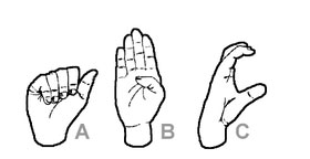 Logo avec trois mains signant A, B et C