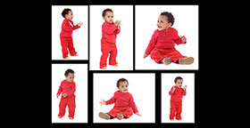 Photo montage avec 6 image d'un enfant d'environ un an