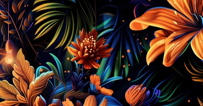 Illustrations de fleurs colorées